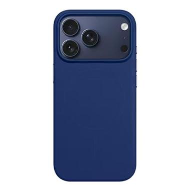 Imagem de Genérico Capa magnética para iPhone 17/17 Air/17 Pro/17 Pro MAX, capa de carregamento sem fios com suporte, capa fina fosca anti-riscos para telemóvel (Blue, 17)