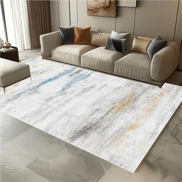 Imagem de Tapete decorativo abstrato para sala de estar, flanela macia, decoração de quarto, tapete de cor clara para sala de estar, sofá, tapete para chão (80x160cm 31,5x63in/Flanela-4)