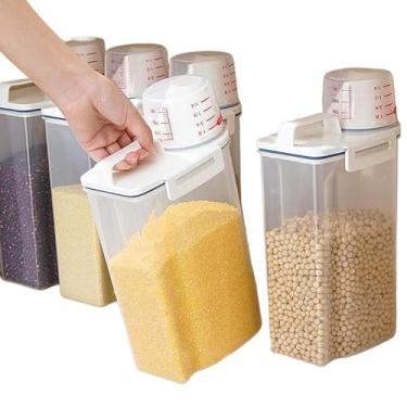 Imagem de Kit Potes Herméticos Para Alimentos Mantimento Arroz Pet Ração Copo Medidor Bico Dosador Tampa 2,5 L(5)