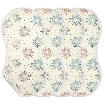 Imagem de Wassud Panos coloridos de musselina para arrotos de musselina para bebês, pacote com 2, babadores de algodão, toalhas de rosto absorventes e macios para meninos e meninas recém-nascidos