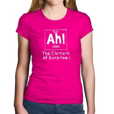 Imagem de Baby Look Algodão AH The element of surprise - Foca na Moda, Rosa, GGG