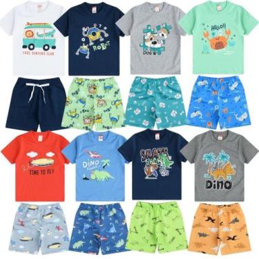 Imagem de Lote Kit 5 Conjuntos Infantil Menino  Verão 1 ao 8 anos Barato - Cleom