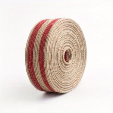 Imagem de Conjunto de fitas de serapilheira de inspiração vintage - 2,5 cm/10 jardas de tecido de juta natural para decoração de casamento laços artesanais (A)