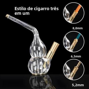 Imagem de Mini Narguilé De Latão Para Fumar Tabaco, Cigarro, Com Filtro, Cachimb