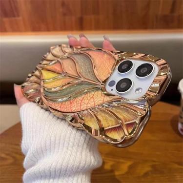 Imagem de HTVJFX Capa protetora de silicone macio para iPhone 11ProMax (6,5"), com revestimento luxuoso e colorido de folha, dourada