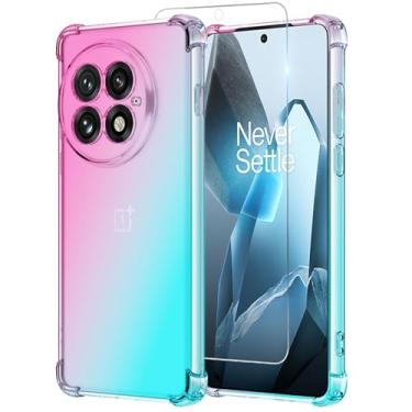 Imagem de Osophter Capa para Oneplus 13: Mulheres Meninas com Protetor de Tela Cantos Reforçados TPU Absorção de Choque Flexível Cor Azul-petróleo