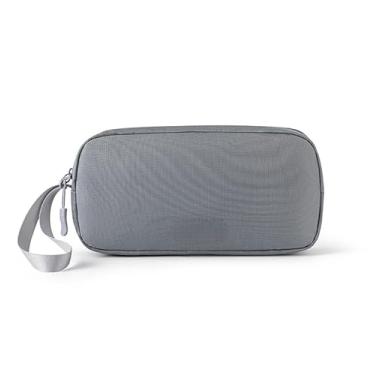 Imagem de Bolsa organizadora de cabos portátil, bolsa de armazenamento de eletrônicos de grande capacidade, estojo com vários compartimentos (cinza)