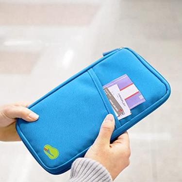 Imagem de Bolsa de Armazenamento Cartões Multifuncional Organizador Porta-cartões Bloqueador Protetor Carteira Viagem para Homens
