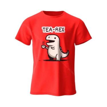 Imagem de Camiseta Masculina Macia E Respirável 100% Algodão Com Estampa De Dino