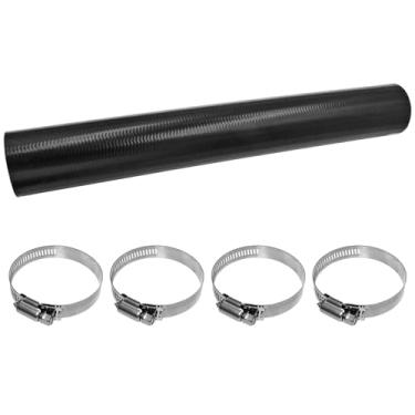 Imagem de Mangueira de pescoço de enchimento de combustível de gasolina 2,25 ID com 2 braçadeiras, mangueira de enchimento de tanque de gás reforçada 38 cm de comprimento