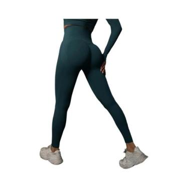 Imagem de Leggings De Yoga Femininas De Cintura Alta, Levanta Bumbum, Sem Costur