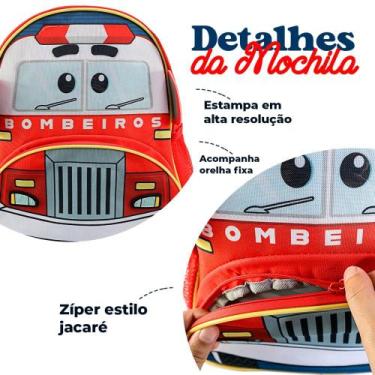 Imagem de Mochila Infantil Com Alças - Bombeiro - Clio Pets