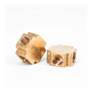 Imagem de 1/20.3 cm 1/10.2 cm 3/20.3 cm 1/5.1 cm 3/10.2 cm Cruz fêmea NPT 4 vias bloco latão encaixe de tubulação água gás óleo 150 PSI para medidor de pressão (1/20.3 cm)