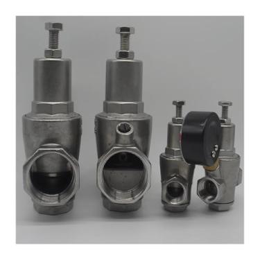 Imagem de 1 válvula redutora de pressão de água de aço inoxidável 304 com medidor de pressão DN15-DN50 regulador de pressão de água/redução/válvulas de alívio (sem calibre P, DN15)