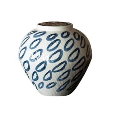 Imagem de Vaso de cerâmica moderno de alta qualidade pintado à mão sala de estar arranjo de flores hidropônico vaso de cerâmica decoração vasos de flores