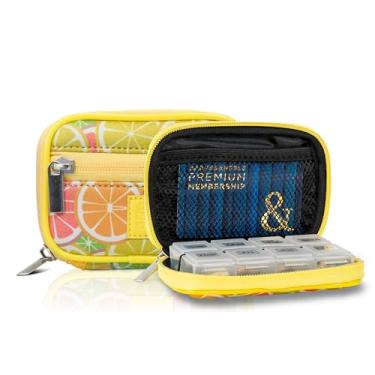 Imagem de Made Easy Kit Estojo de comprimidos para uso diário e viagens – 7 dias semanais de suplementos medicinais organizador de vitaminas – bolsa de neoprene com bolsos – compacto, portátil, 8 compartimentos