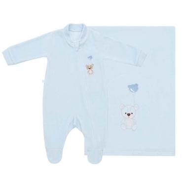 Imagem de Saída De Maternidade Menino Plush Urso Azul 4Pçs Fofinho-Masculino