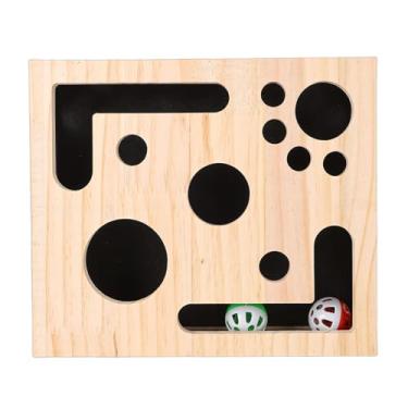 Imagem de HEEPDD Caixa de Quebra-cabeça Interativa para Gatos, Brinquedo de Labirinto de Madeira Maciça para Gatos Internos Com Guloseimas de Couro Estimula a Inteligência, Reduz a Ansiedade,