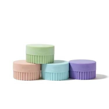 Imagem de Organizador de comprimidos de silicone macio com 4 peças, estojo compacto e pequeno para bolsa, porta-joias portátil, medicamentos codificados por cores e caixa de vitaminas (BGPP)