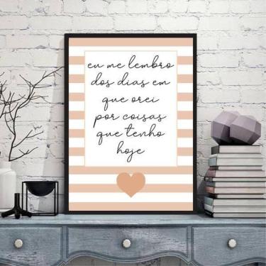 Imagem de Quadro Frase Dias Em Que Orei 24X18 Com Vidro Madeira Preta