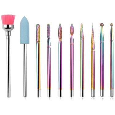 Imagem de Kit Broca Ponta Escova Unha Manicure 10 Peças Micro Retifica