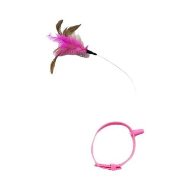 Imagem de Brinquedo Divertido Para Gatos: Varinha De Aço Com Pena Para Gatinhos,