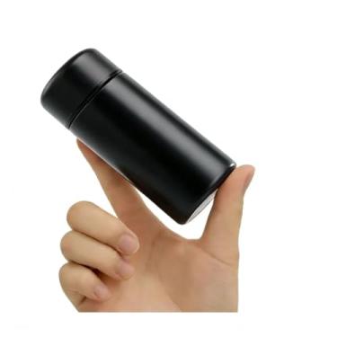 Imagem de Mini garrafa de água, 142 g, aço inoxidável isolado, copo fino, frasco para viagens, esportes, escola, bolsa, xícara de café, garrafas de café, manter quente e frio (preto)