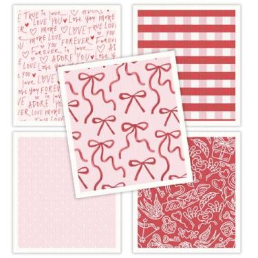 Imagem de HALL & PERRY Panos de prato suecos para cozinha, pacote com 5, panos de esponja planos de celulose reutilizáveis para cozinha e limpeza – Ecológico, ultra-absorvente, secagem rápida (Pink Love)