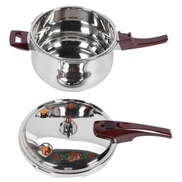 Imagem de Panela de Pressão de Aço Inoxidável 80KPA, Panela de Arroz Enlatada de Pressão Com Dispositivos de Válvula de Segurança, Compatível Com Fogão a Gás e Indução (9L)
