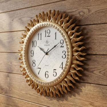 Imagem de Relógio Parede Místico Solar Dourado Oriental Rustico 45cm - Genérico,