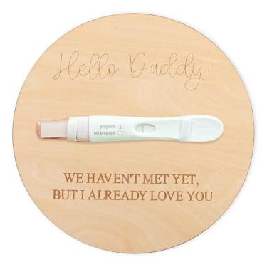 Imagem de RSOLIET Pregnancy Announcement For Dad - Creative Baby Surprise Announcement, Hi Daddy Test Souvenir Wooden Sign, Revealing Pregnancy To Husband, You Are Going To Be A Dad Placa de Madeira (Hello