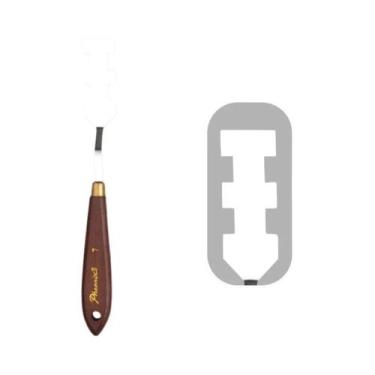 Imagem de Espátula Flexível De Aço Inoxidável Com Cabo De Madeira Para Pintura, 