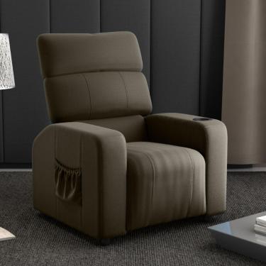 Imagem de Poltrona Reclinável Para Sala Hull Veludo Turkey Marrom