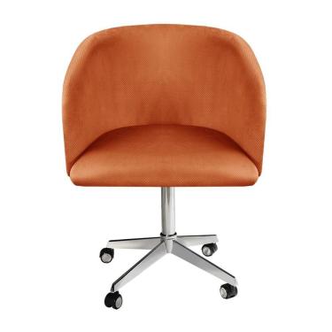 Imagem de Poltrona Atenas Base Giratória Com Rodinhas Cor:veludo Terracota 400 Veludo Terracota 400