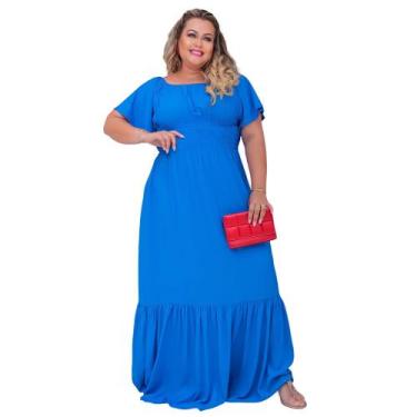Imagem de Vestido Feminino Evangélico Longo Plus Size Babado Ciganinha Casual El