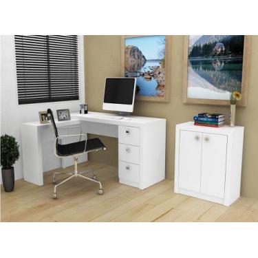 Imagem de Conjunto para Home Office 02 Peças Branco - Tecno Mobili