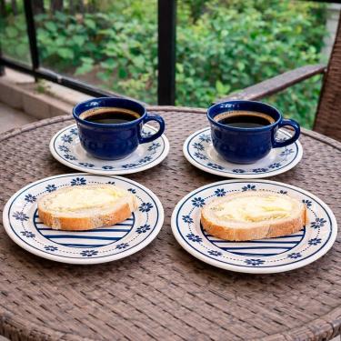 Imagem de Café Lanche Oxford Donna Margaridas Jogo Kit 16pçs 8 Pessoas