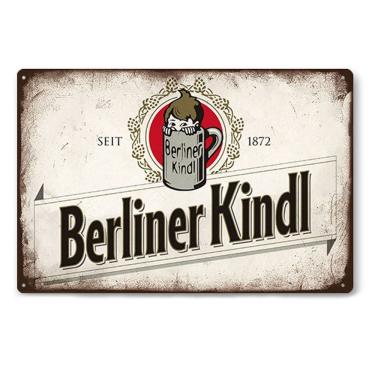 Imagem de Decoração de parede com letreiro de estanho Berliner Kindl Beer Vintage 20x30cm