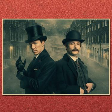 Imagem de Pintura em pôster Sherlock Classic TV Wall Art 15x40cm