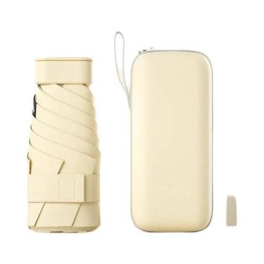 Imagem de Guarda-chuva Mini Dobrável UPF50+ De Vinil, Pequeno, Para Viagem, Prot