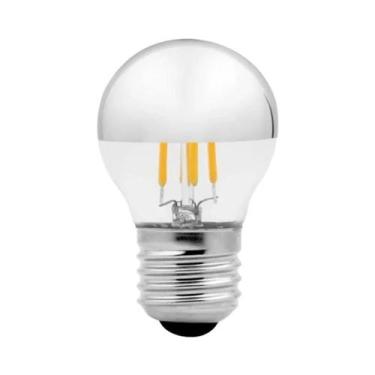 Imagem de Lâmpada LED Retro Edison Com Espelho Prata, Luz Branca Quente E14 E27 