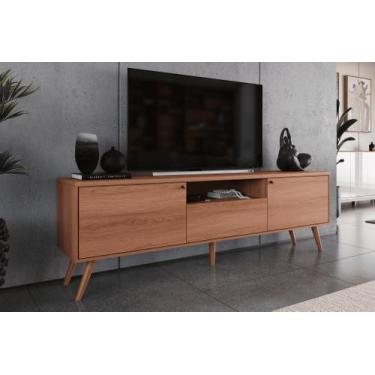 Imagem de Rack Bancada Para Tv com pés em madeira River 1.83 Lukaliam, JEQUITIBA