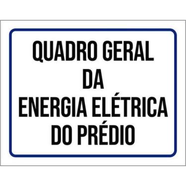 Imagem de Kit 5 Placas De Sinalização - Quadro Geral Energia Elétrica - Sinalizo