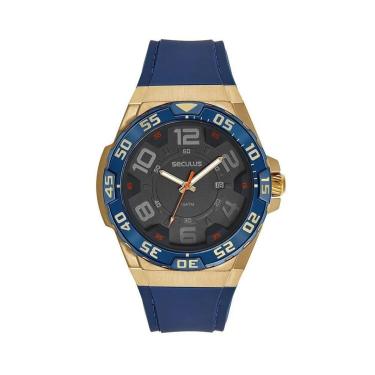 Imagem de Relógio Seculus Masculino Dourado Azul 44233gpsvlu2-Masculino