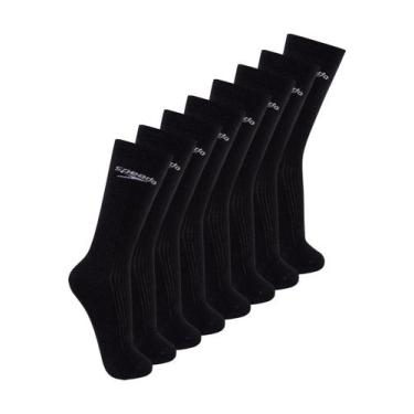 Imagem de Kit com 8 Pares de Meias Esportiva Cano Longo Speedo 8027, Preto, 39-4
