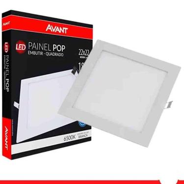 Imagem de Plafon Led Luminaria Painel Teto 18w Avant Bivolt 22x22 Embutir
