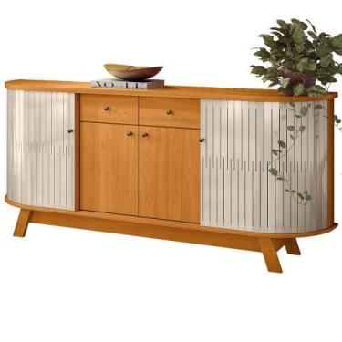 Imagem de Aparador Buffet Para Sala de Jantar Orgânico 4 Portas Inara M07 Cinamo