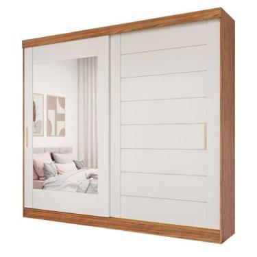 Imagem de Guarda Roupa Veneza 2 Portas de Correr Espelhado MDF - Panan, Cinamomo