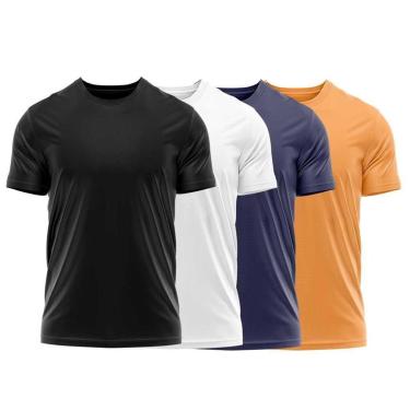 Imagem de Kit 4 Camisetas Dry Uv Masculina Blusa Camisa Fitness Academia Basica Lisa-Masculino