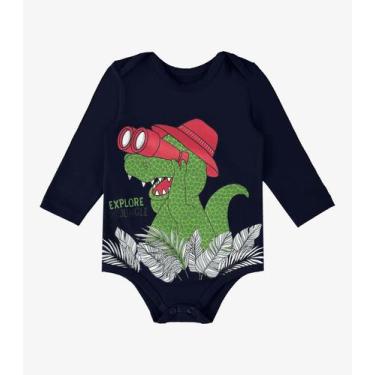 Imagem de Body Infantil Masculino Dino Rovi Kids Azul, M, Azul